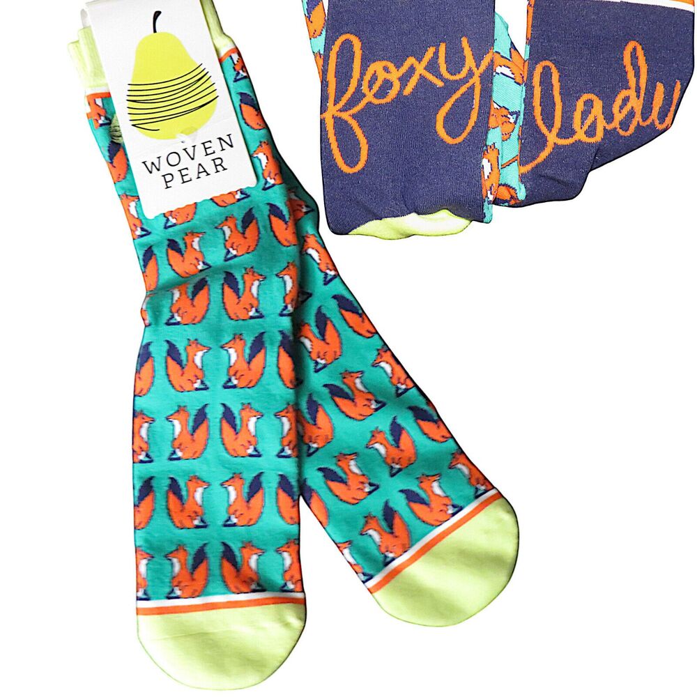 Woven Pear Foxy Lady Fox Print Women's Socks